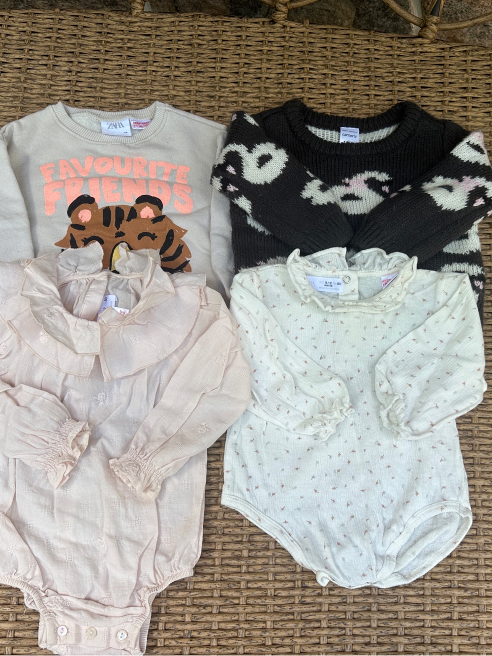 9-12 month Zara and carters tops